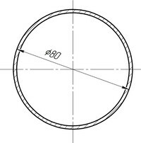 Труба алюминиевая круглая, радиус 80 мм, толщина стенки 2,2 мм АД100
