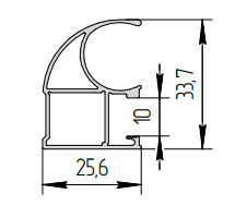 Асимметричная ручка С-образная 5.4 м